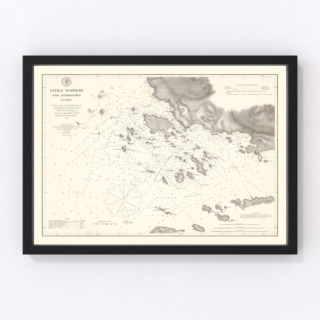 Vintage Sitka Harbor Map 1881