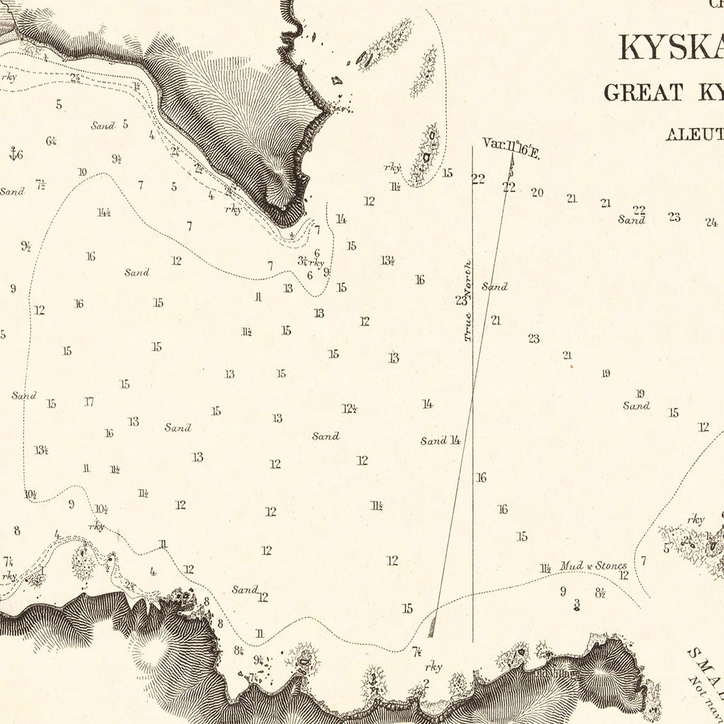 Vintage Kyska Harbor Map 1875