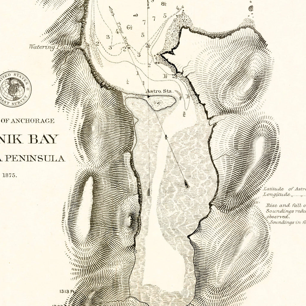 Vintage Map of Anchorage, Alaska 1875