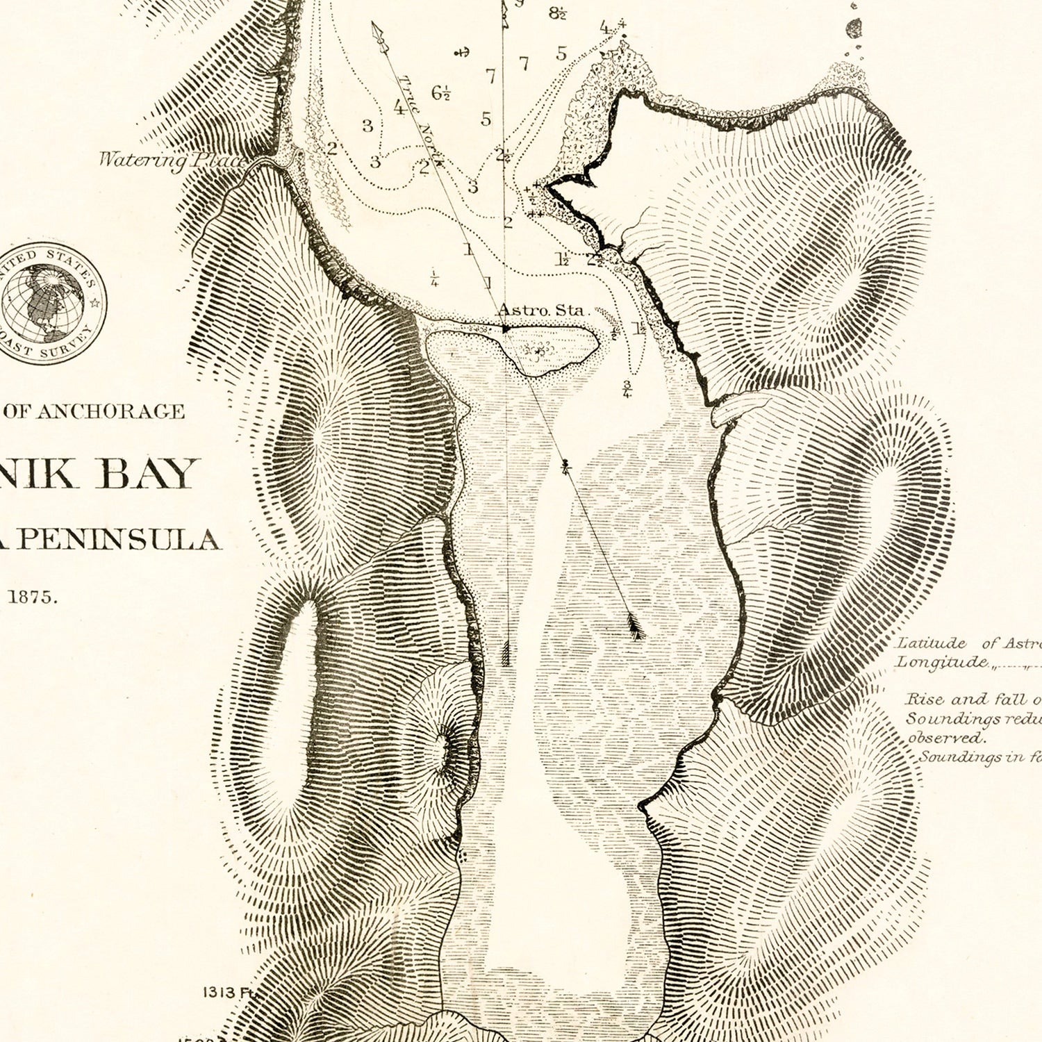 Vintage Map of Anchorage, Alaska 1875