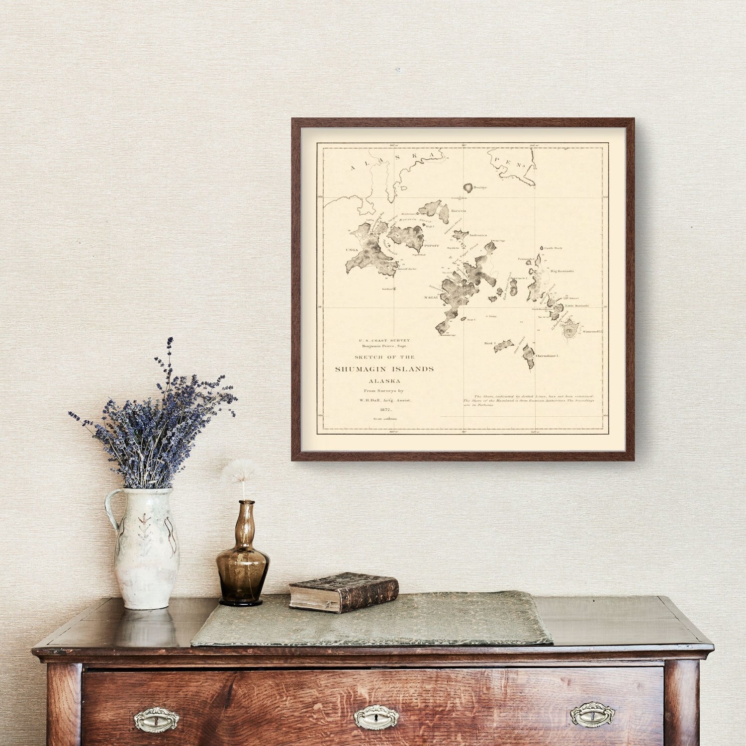 Vintage Shumagin Islands, AK Map 1872