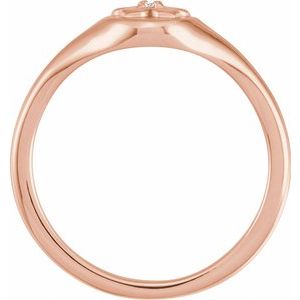 14K Rose Gold .015 CT Natural Diamond Floral Ring