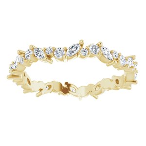 14K Yellow 3/4 CTW Natural Diamond Eternity Band Size 8