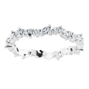 14K White 3/4 CTW Natural Diamond Eternity Band Size 8