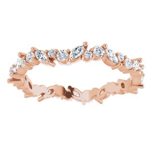 14K Rose 3/4 CTW Natural Diamond Eternity Band Size 8
