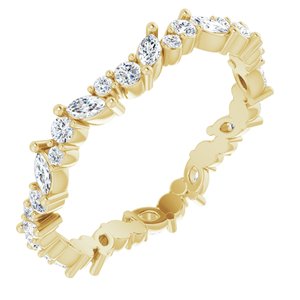14K Yellow 3/4 CTW Natural Diamond Eternity Band Size 8