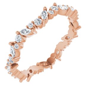 14K Rose 3/4 CTW Natural Diamond Eternity Band Size 8
