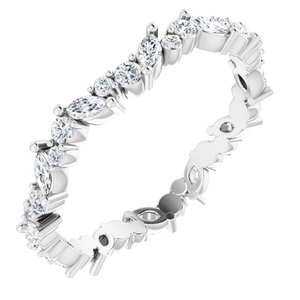 14K White 3/4 CTW Natural Diamond Eternity Band Size 8