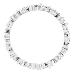 14K White 3/4 CTW Natural Diamond Eternity Band Size 8