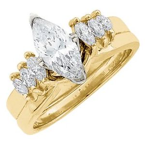 14K Yellow 1/3 CTW Natural Diamond Wrap-Style Enhancer