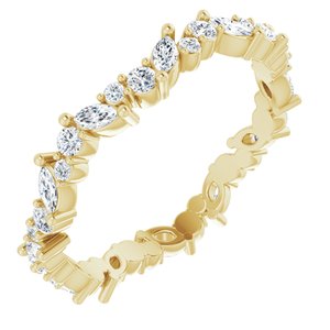 14K Yellow 3/4 CTW Natural Diamond Eternity Band Size 7.5