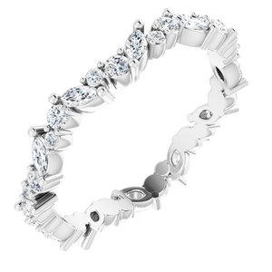 14K White 3/4 CTW Natural Diamond Eternity Band Size 7.5
