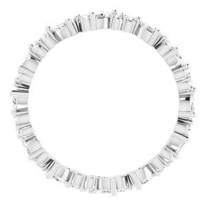 Platinum 3/4 CTW Natural Diamond Eternity Band Size 7.5