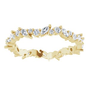 14K Yellow 3/4 CTW Natural Diamond Eternity Band Size 7.5