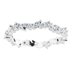 Platinum 3/4 CTW Natural Diamond Eternity Band Size 7.5