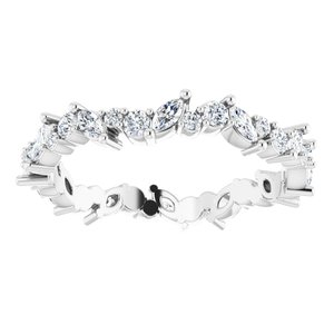 Platinum 3/4 CTW Natural Diamond Eternity Band Size 6.5