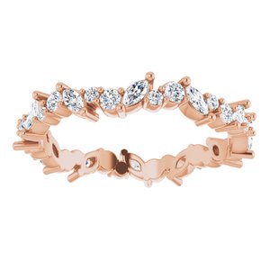 14K Rose 3/4 CTW Natural Diamond Eternity Band Size 6.5
