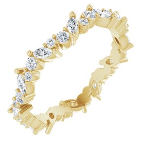 14K Yellow 3/4 CTW Natural Diamond Eternity Band Size 6.5