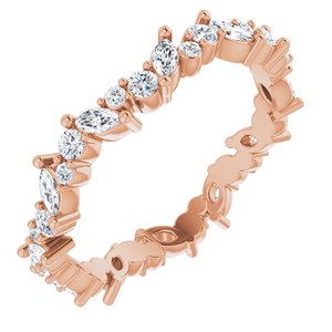 14K Rose 3/4 CTW Natural Diamond Eternity Band Size 6.5