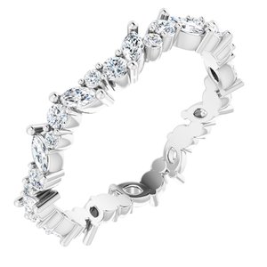 14K White 3/4 CTW Natural Diamond Eternity Band Size 6.5