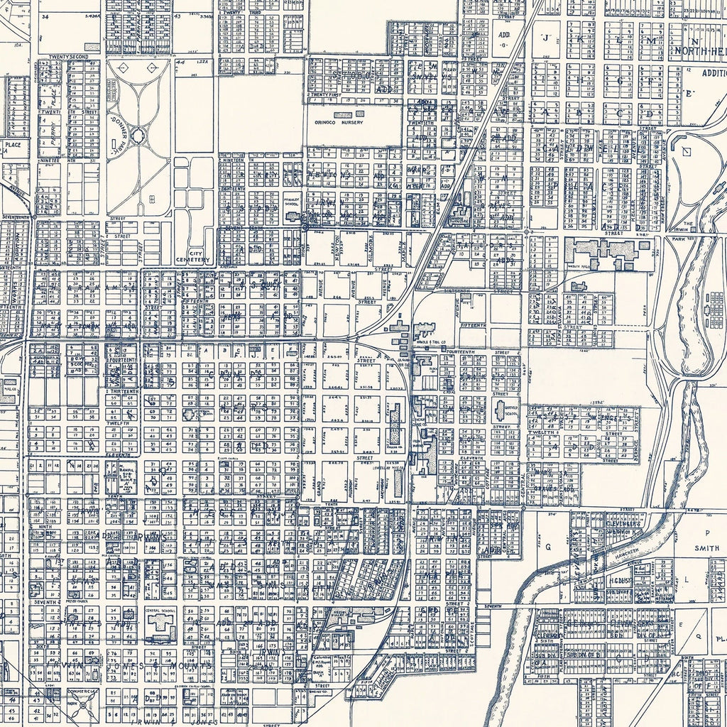 Vintage Map of Columbus, Indiana 1930