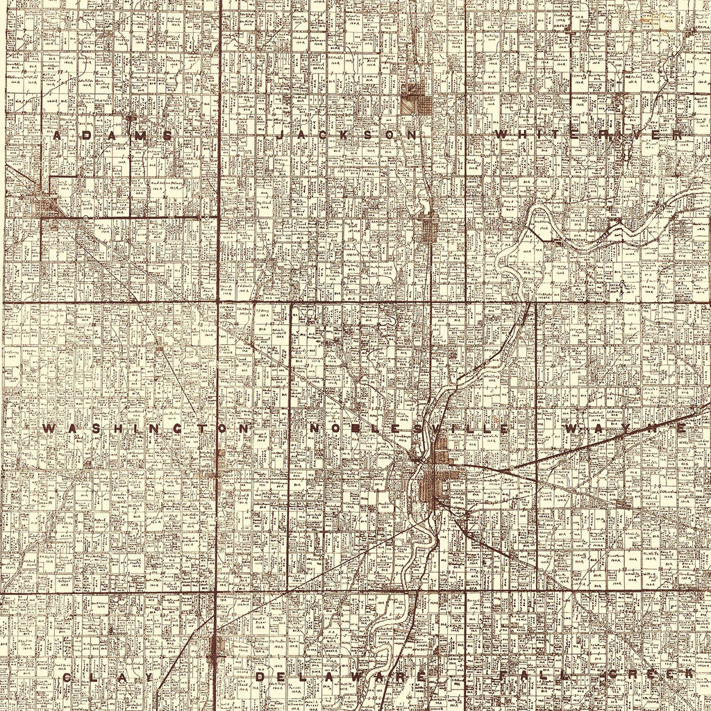 Vintage Map of Hamilton County, Indiana 1919