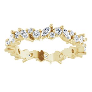 14K Yellow 3/4 CTW Natural Diamond Eternity Band Size 4.5