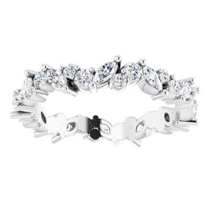 Platinum 3/4 CTW Natural Diamond Eternity Band Size 4.5