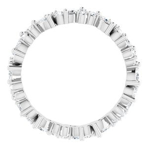 14K White 3/4 CTW Natural Diamond Eternity Band Size 4.5