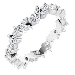 Platinum 3/4 CTW Natural Diamond Eternity Band Size 4.5