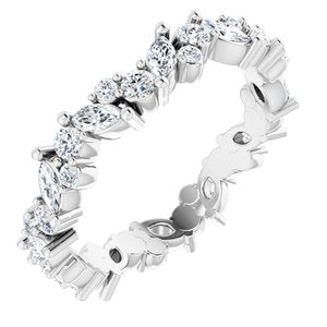 Platinum 3/4 CTW Natural Diamond Eternity Band Size 4