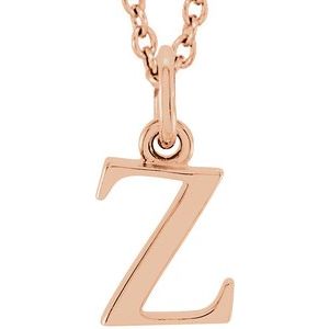 18K Rose Gold-Plated Sterling Silver Lowercase Initial z 16" Necklace