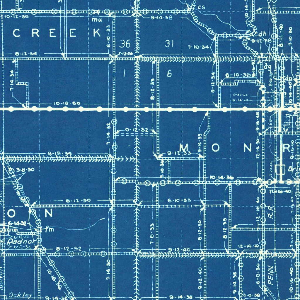 Vintage Map of Carroll County, Indiana 1936