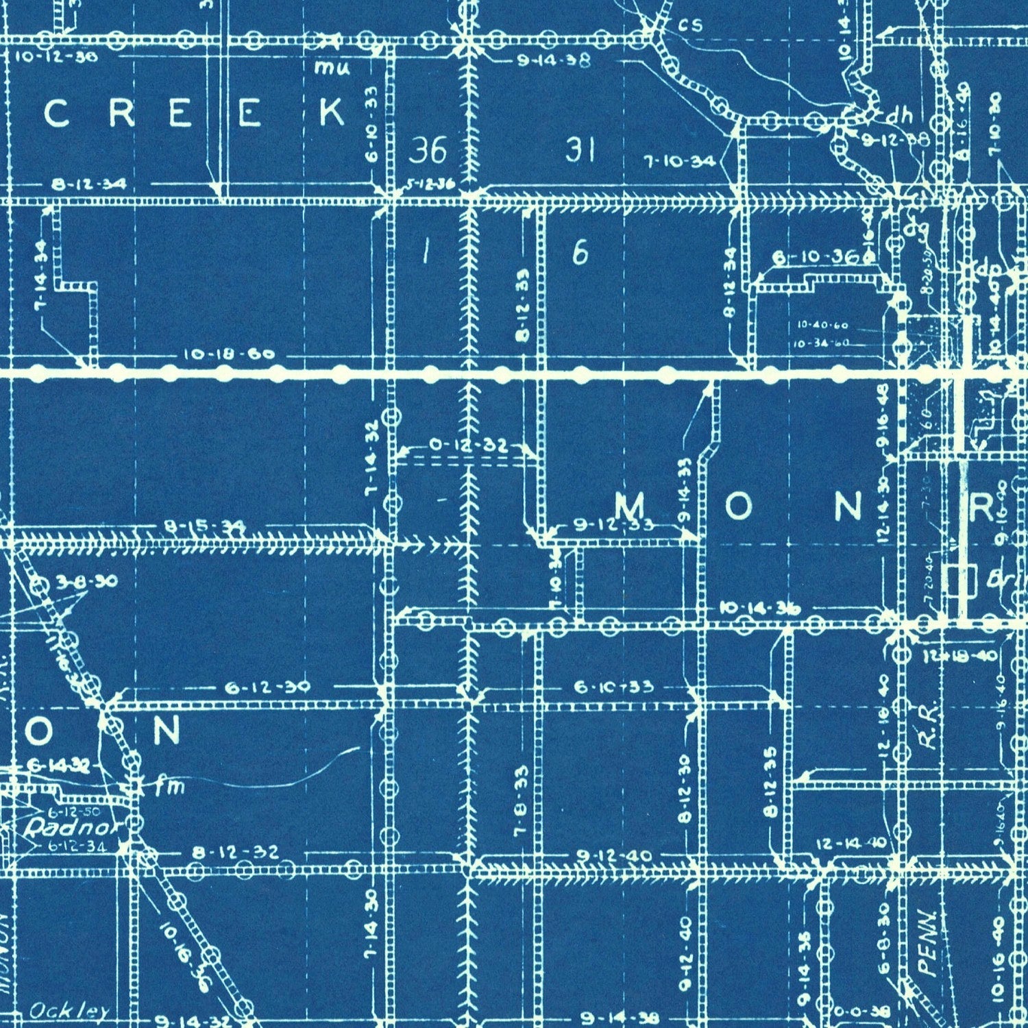 Vintage Map of Carroll County, Indiana 1936