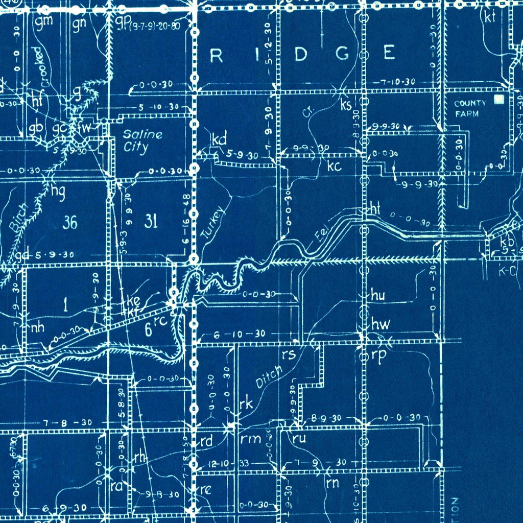 Vintage Map of Clay County, Indiana 1936