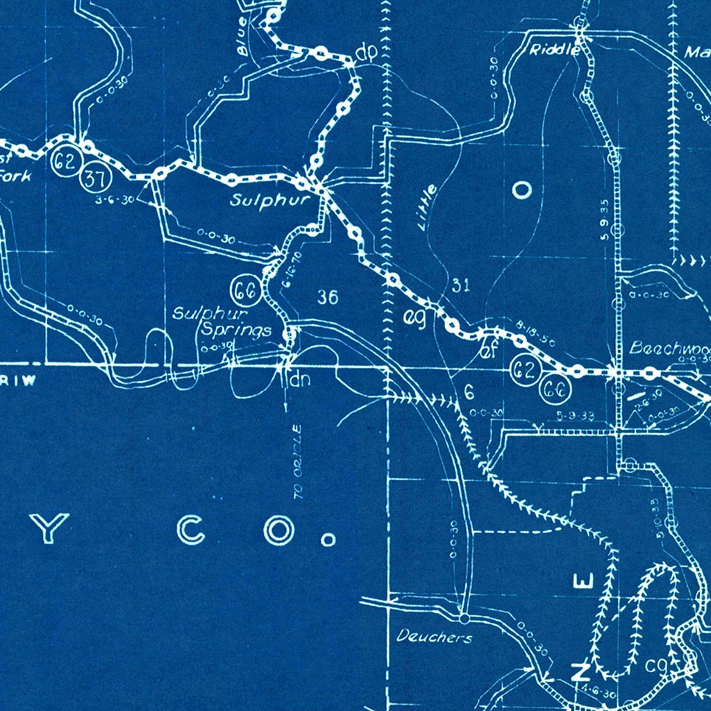 Vintage Map of Crawford County, Indiana 1936