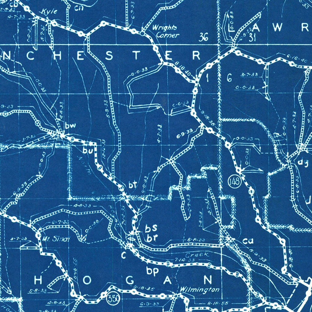 Vintage Map of Dearborn County, Indiana 1936