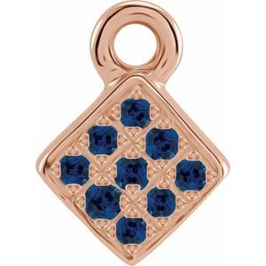 14K Rose Gold Petite Pav���� Natural Blue Sapphire Dangle