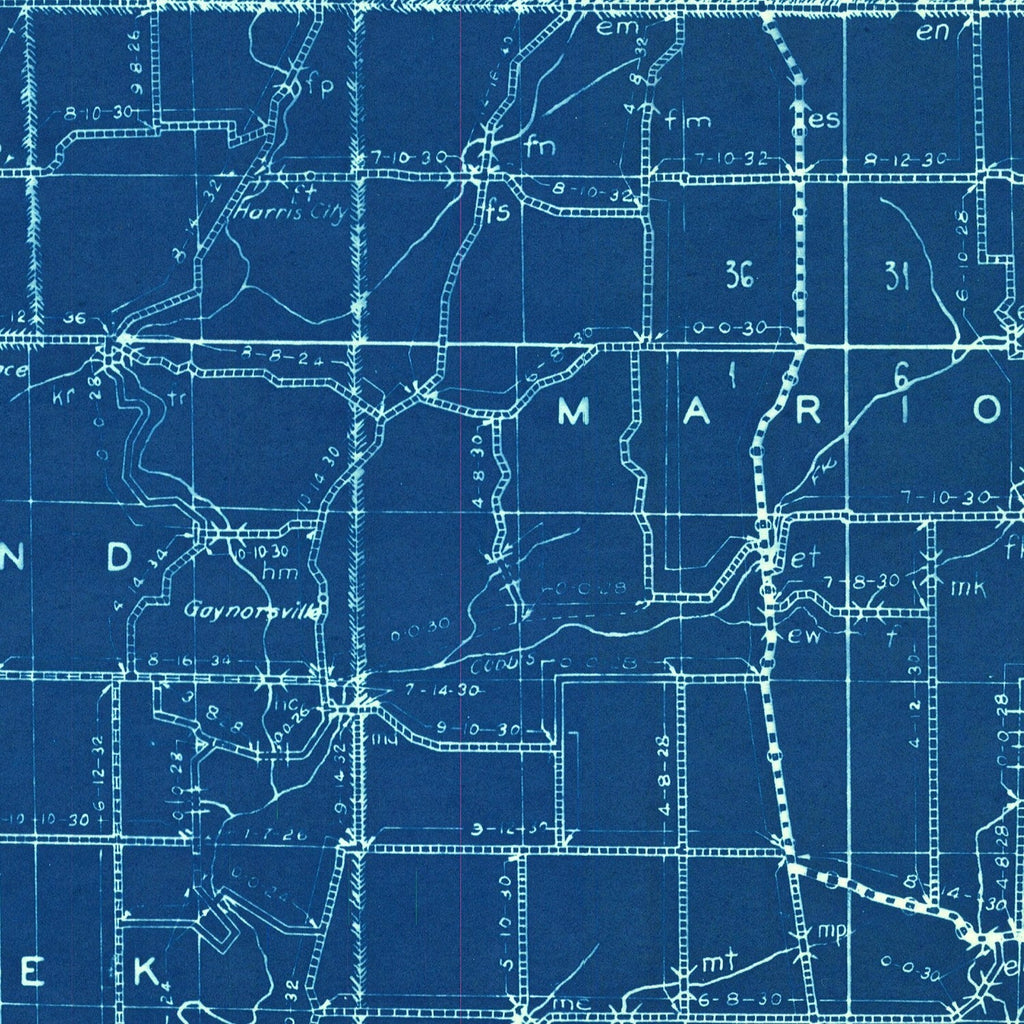 Vintage Map of Decatur County, Indiana 1936