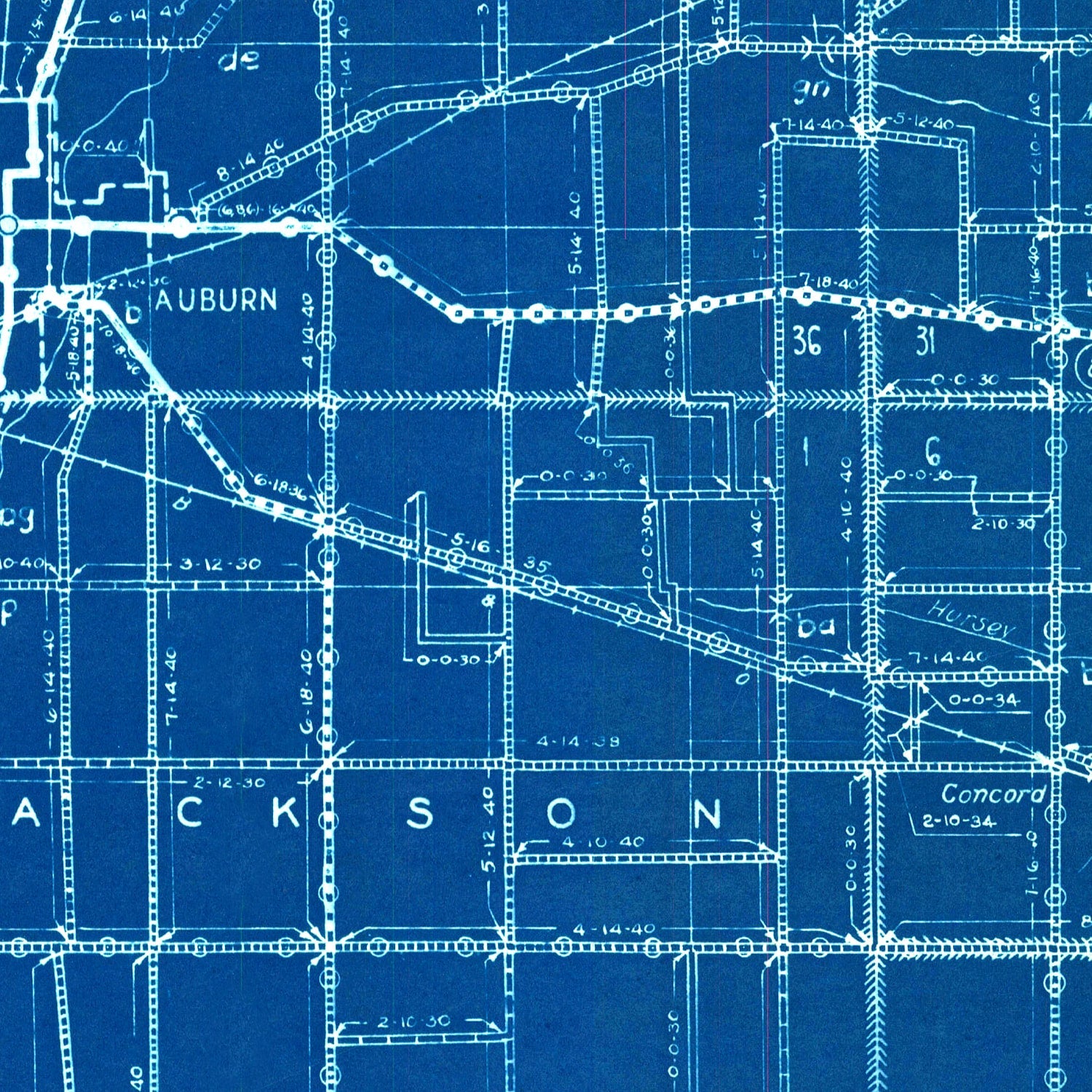 Vintage Map of DeKalb County, Indiana 1936
