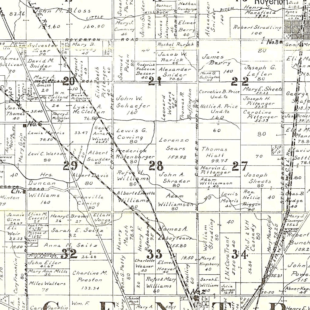 Vintage Map of Delaware County, Indiana 1904