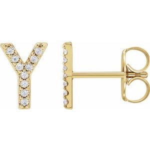 Accented Initial Stud Earrings
