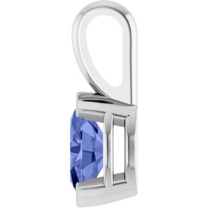 Platinum Natural Tanzanite Solitaire Pendant