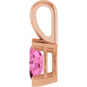 14K Rose Gold Lab-Grown Pink Sapphire Pendant