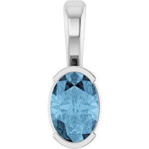 Sterling Silver Natural Sky Blue Topaz Pendant