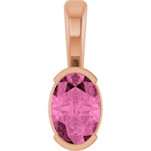 14K Rose Gold Lab-Grown Pink Sapphire Pendant