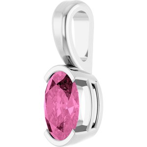 14K White Gold Lab-Grown Pink Sapphire Pendant