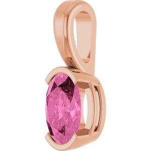 14K Rose Gold Lab-Grown Pink Sapphire Pendant