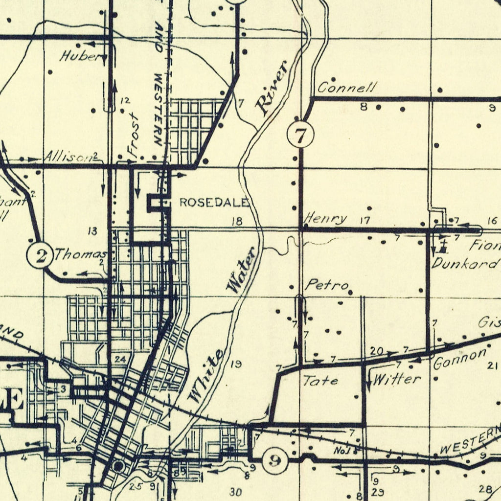 Vintage Map of Fayette County, Indiana 1912