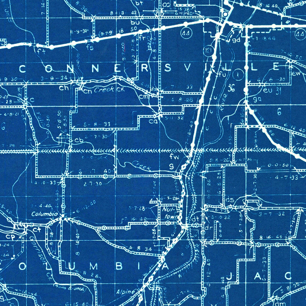 Vintage Map of Fayette County, Indiana 1936